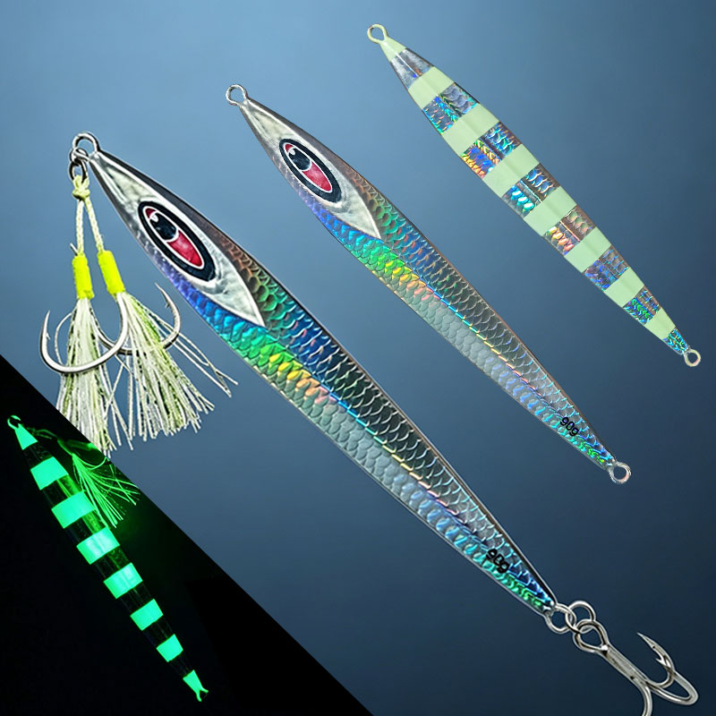 Fishing Lure Blade Bait - طُعم صيد بيسكا معدني بريشة طويلة،