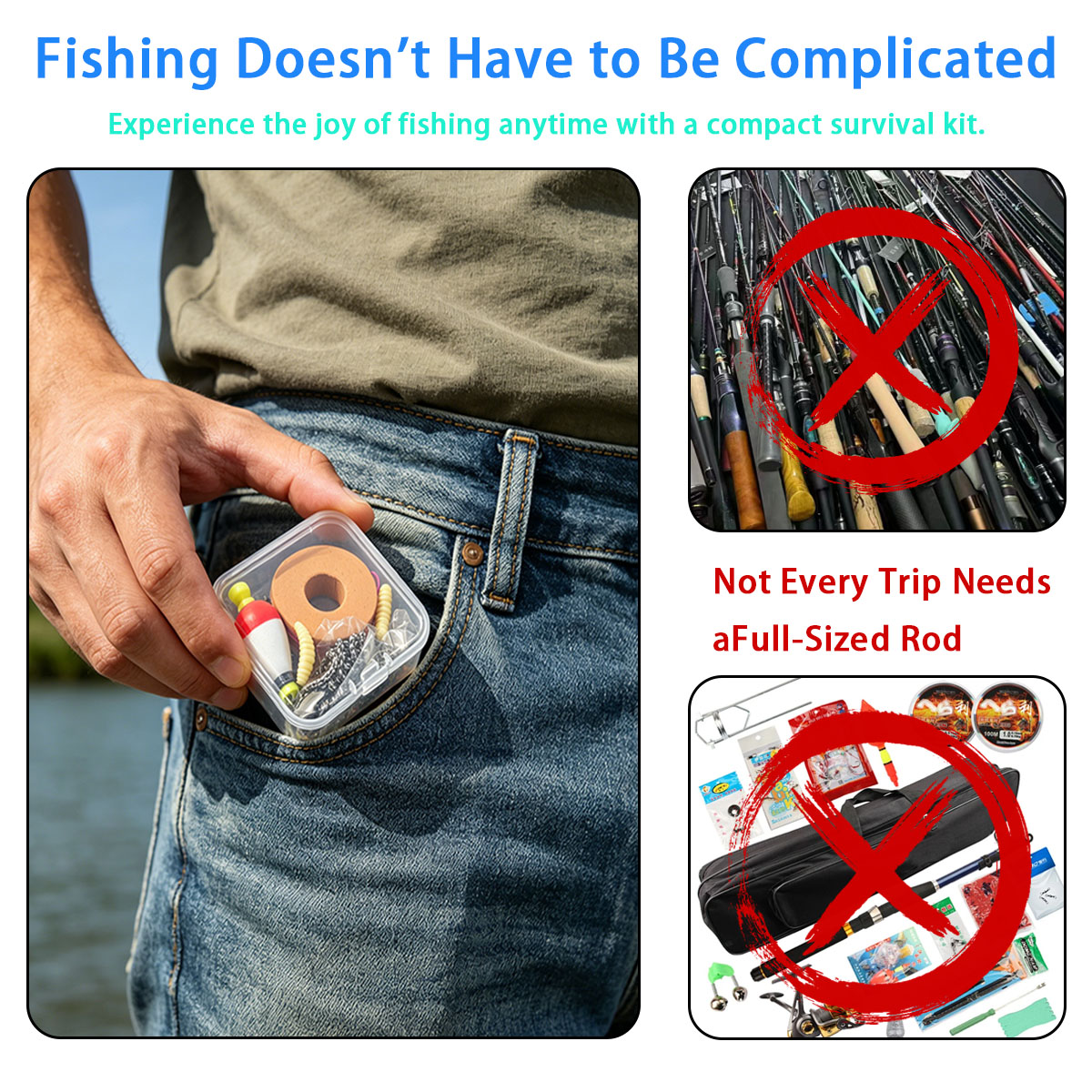 Fishing Lure Box - مجموعة أدوات صيد السمك المحمولة للطوارئ،