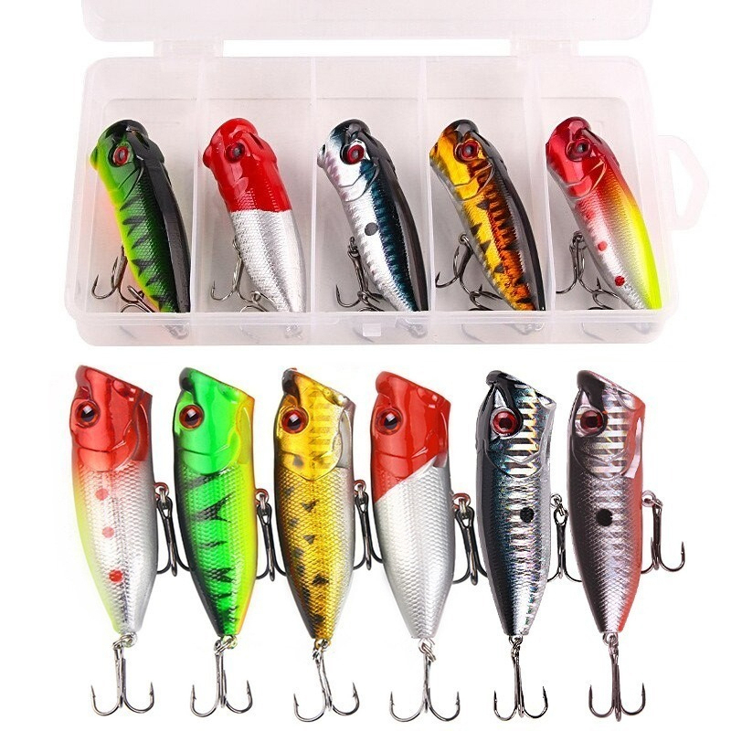 Fishing Lure Popper - 6 قطعة 6 ألوان (حقيبة opp)/5