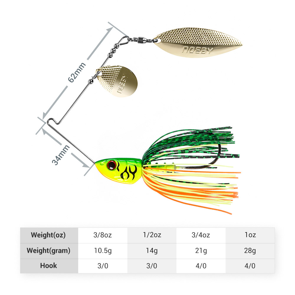 Noeby سبينيربايت 10.5 جرام 14  - مراجعة Fishing Lure Blade Bait وسعره