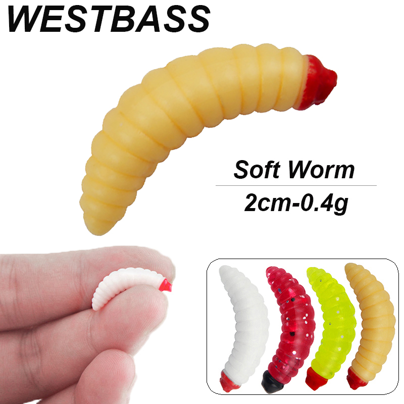 WESTBASS 20/50 قطعة لينة يرقة  - مراجعة Fishing Lure Soft Plastic وسعره