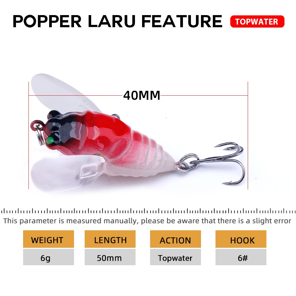 Agoie-إغراء بوبر بأجنحة ، طعم  - مراجعة Fishing Lure Popper وسعره