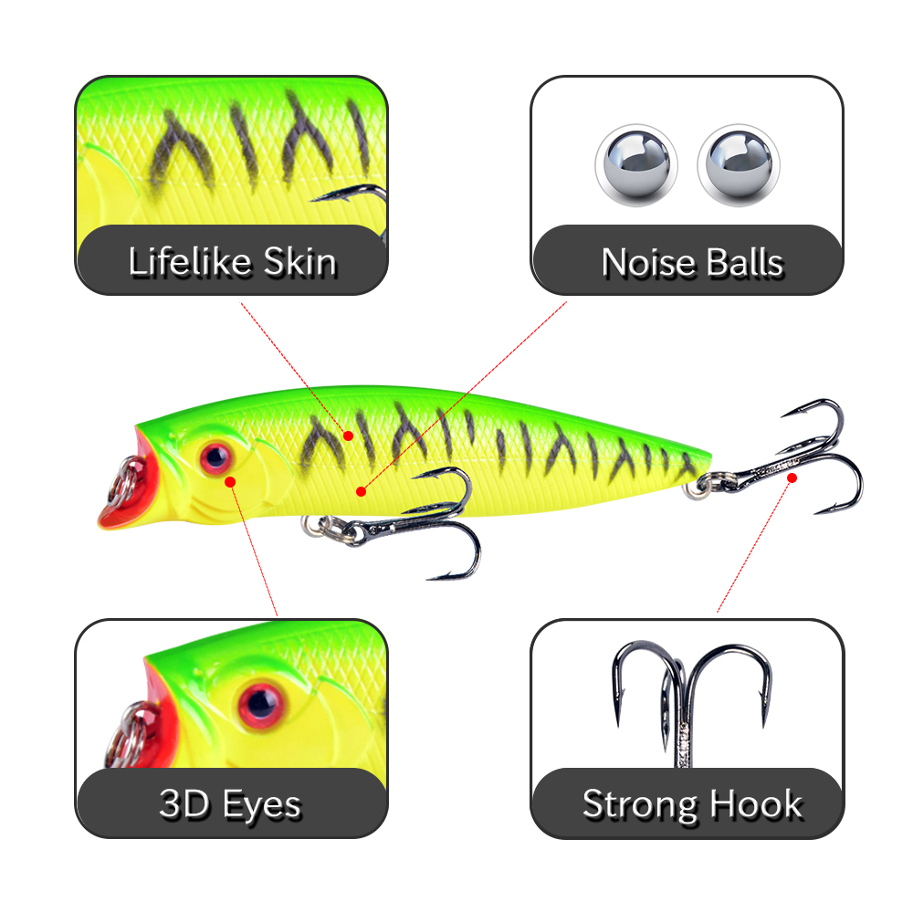 1 قطعة الصيد السحر عالية الجود - مراجعة Fishing Lure Popper وسعره