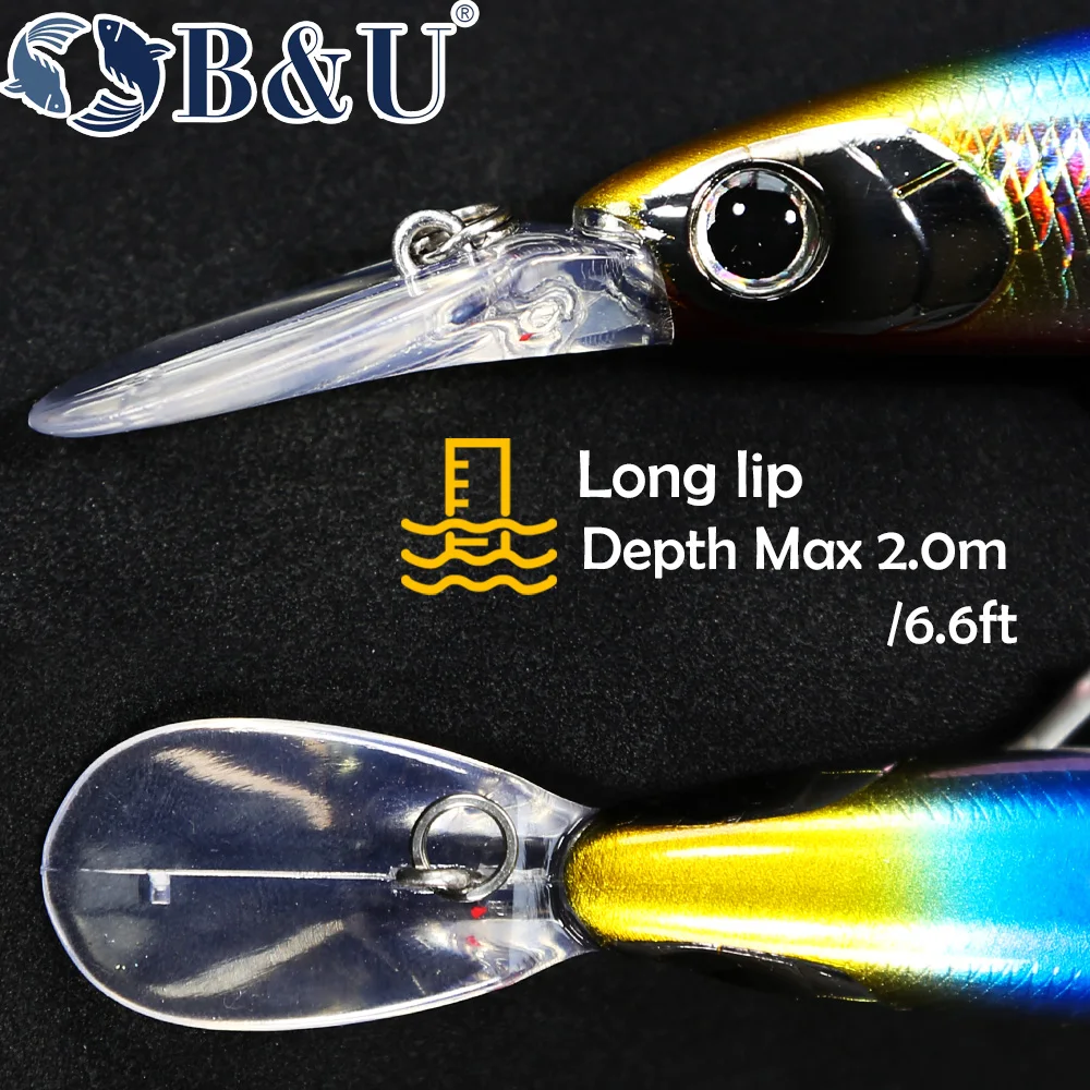 B & U 125 مللي متر غرق أسماك ا - مراجعة Fishing Lure Jerkbait وسعره